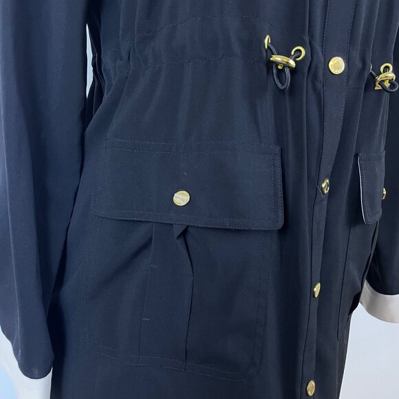 Calvin Klein Women's Black Dress Snap Button Waist Accents Size 10P - Picture 6 of 10